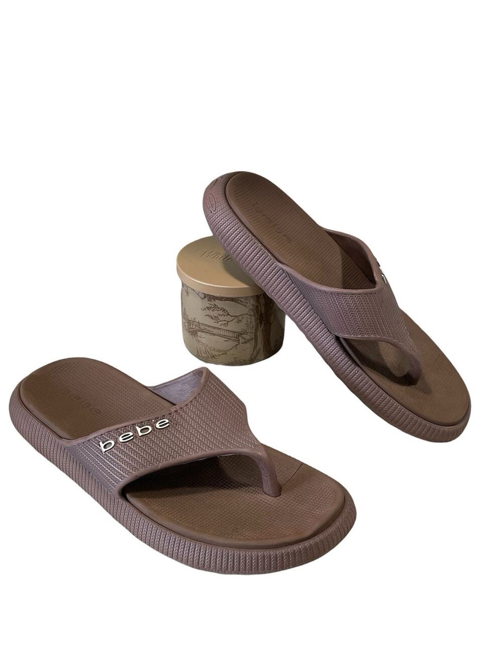 bebe Thong Rubber Sandals Brown Women’s Size 11 Casual Comfortable Summer Wear